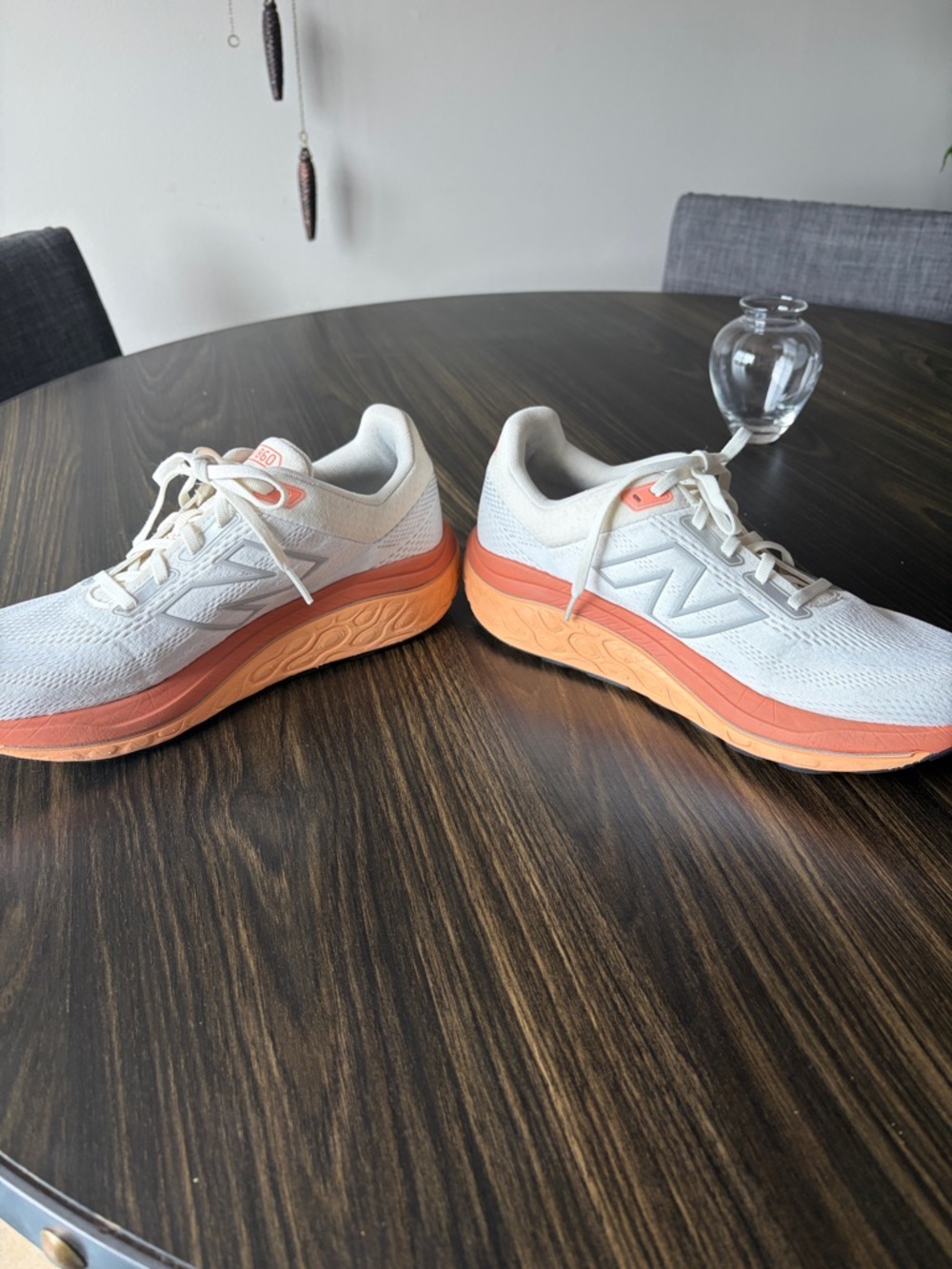 New Balance Women's Athletic Sneakers in White and Coral - Picture 4 of 8